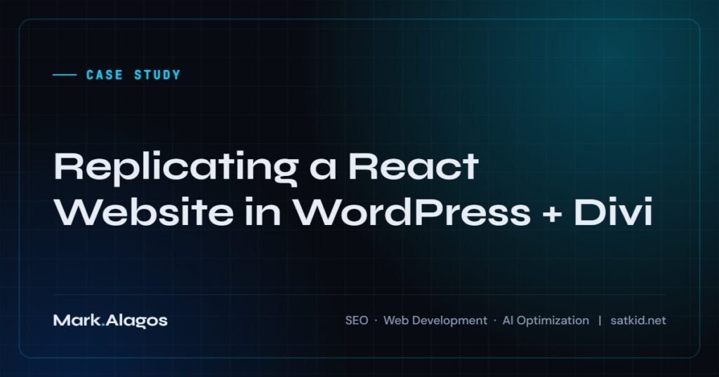 Replicating a React Website in WordPress + Divi