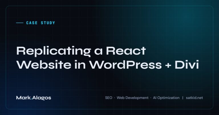 Replicating a React Website in WordPress + Divi