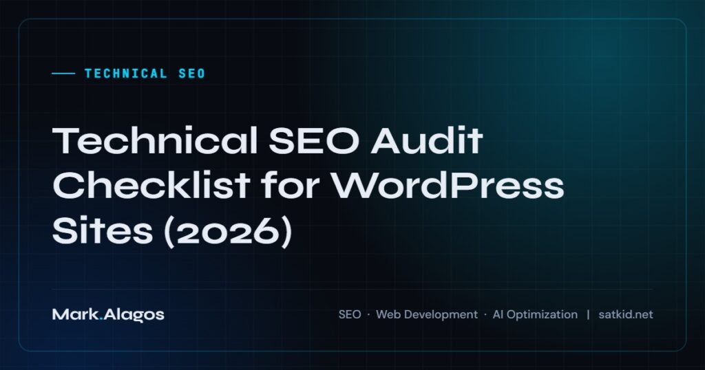 Technical SEO Audit Checklist for WordPress Sites (2026)