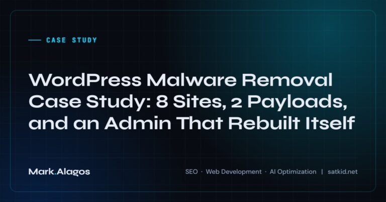 WordPress Malware Removal Case Study: 8 Sites, 2 Payloads, and an Admin That Rebuilt Itself